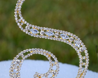Large 5"  Crystal Rhinestone Gold Cake Topper Letter "S" Monogram Wedding Birthday Party Top Initial CT101