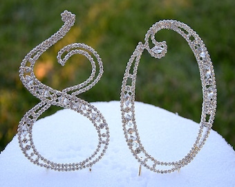 New 5" Large Silver Rhinestone NUMBER (80) Cake Topper 80th Birthday Party Great Gift Idea Free US Shipping CT800
