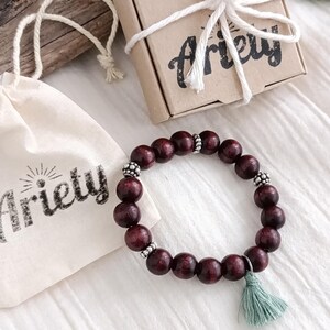Wooden Bead Bracelet /Wooden Bracelet Set /Boho Bracelet/Hippy Bracelet / Unisex Bracelet /Elastic Bracelet /Tassel Bracelet /Bead Bracelet