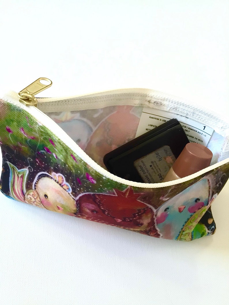 Little Birdies Makeup Bag Printed with my original mixed media painting
