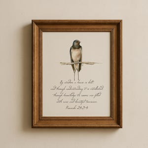 Barn Swallow Watercolor Giclee Print, Proverbs Scripture Art