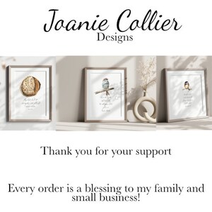 May include: Three framed prints with nature-themed designs. The first print features a brown and white acorn with the text "They look small and fragile, but together they hold a powerful message". The second print features a blue bird perched on a branch with the text "I am a small bird, but I can fly high". The third print features a brown and white bird perched on a branch with the text "The little things in life are the big things".