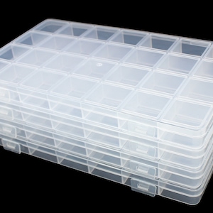 Une pièce, 28 grilles, boîte à bijoux transparente avec séparateurs fixes pour perles, bricolage, artisanat, bijoux, matériel de pêche