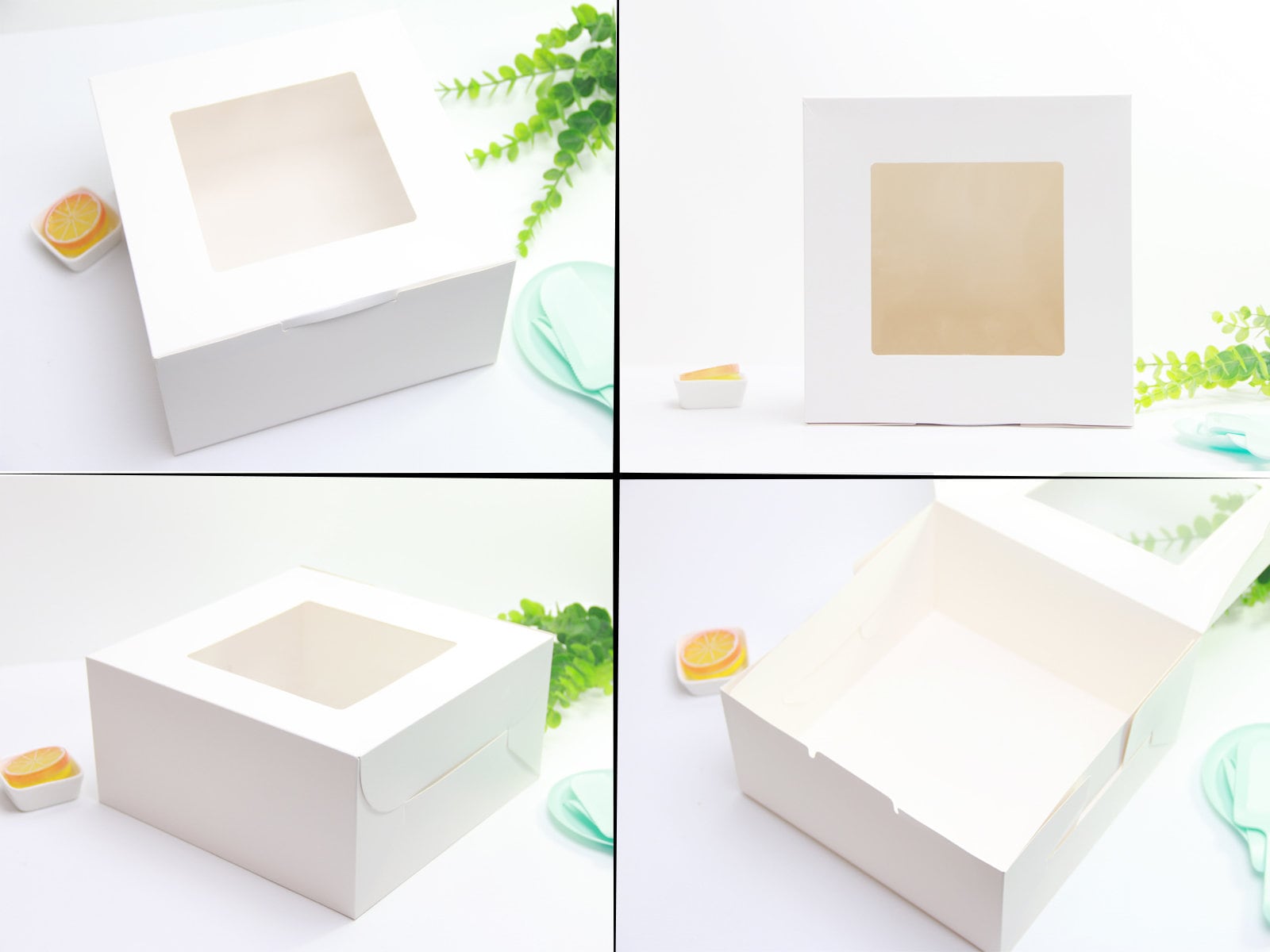 Scatole per torte da 10x10x5 pollici con finestra, confezioni regalo, scatole per panetteria, dessert, pasticceria, cupcake, biscotti per torte, con adesivi, - Italia