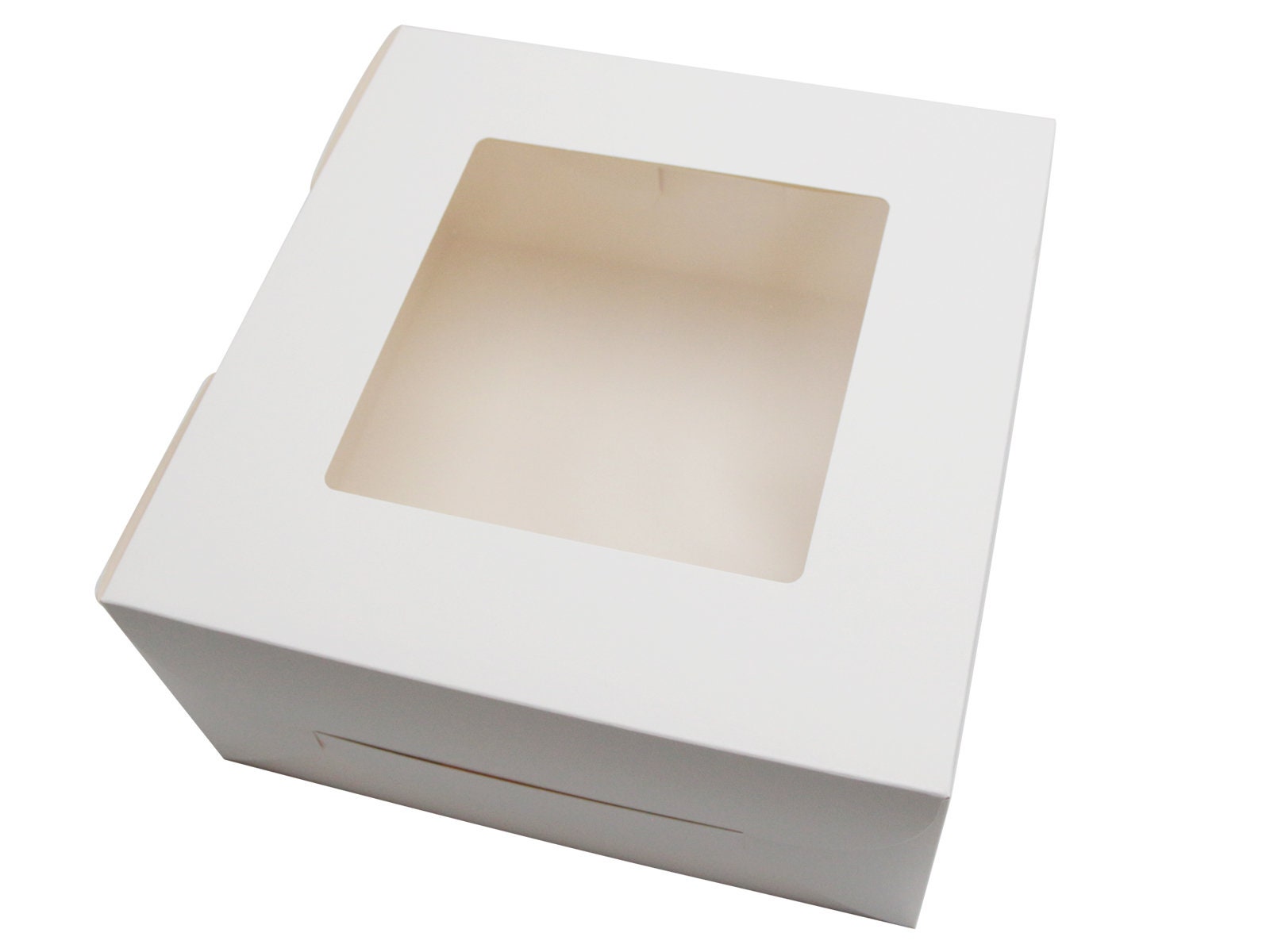 Confezione Da 10 Scatole Regalo Con Finestra 20x20x12 Cm, In Carta Riciclabile, Con Spago E Adesivi, Ideali Per Torte, Biscotti E Bomboniere