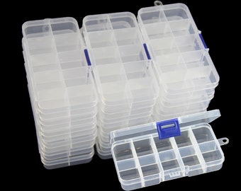 One piece  10 Grids Clear Storage Container Jewelry Case with Fixed Dividers for Beads Art DIY Crafts Jewelry Fishing Tackles