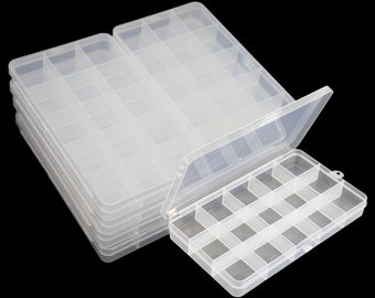 One piece  15 Grids Clear Storage Container Jewelry Case with Fixed Dividers for Beads Art DIY Crafts Jewelry Fishing Tackles