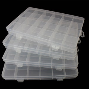 One Piece 24 Grids Clear Storage Container Jewelry Box With Fixed