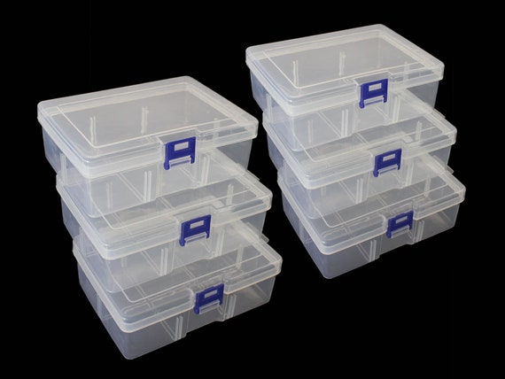 Einteilige durchsichtige Kunststoffbox, Aufbewahrungsbehälter-Aufbewahrungsbox mit Schnappverschluss für Stifte, Puzzles, kleine Spielzeuge und Näharbeiten