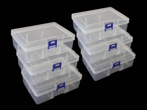 Mini Plastic Storage Box with Locking Lid Clear Plastic Organizer for Small  Crafts Stationery Jewelry Sewing Classroom 