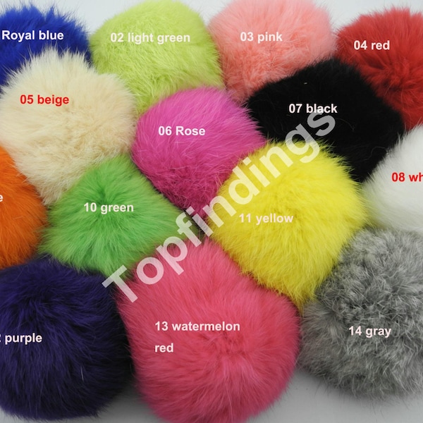 U Pick Fashion 10cm DIY Real Rabbit Fur ball Furry Ball for Mobile Phone Tag, Handbag Charm, Keychain MTF13