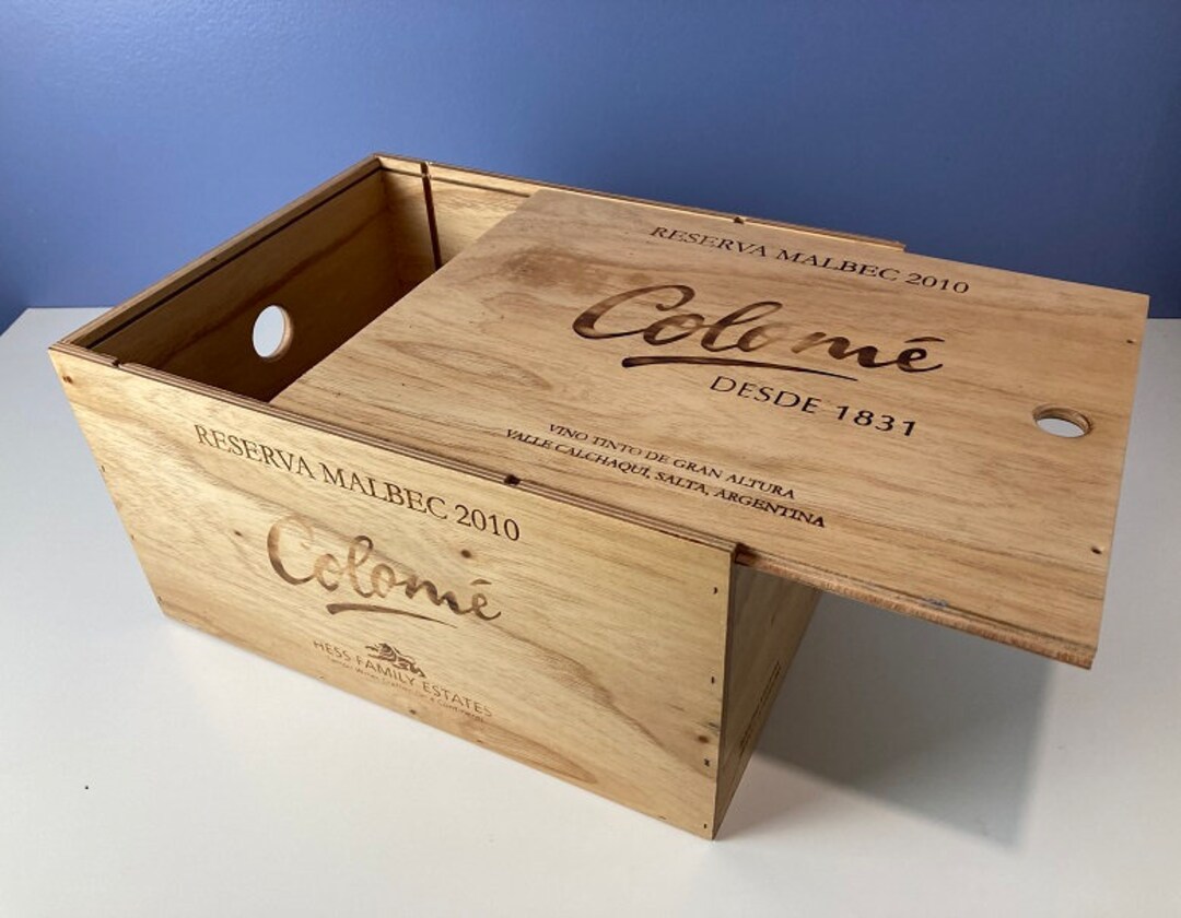 Authentic Wine Crate With Lid, LP Storage Box, Vinyl Crate, Display Box