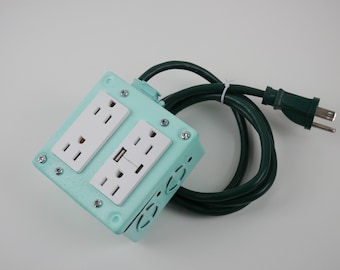 MENTHE - Industrial chic quad USB power block