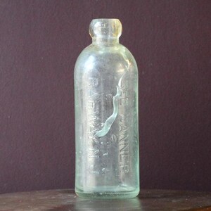 Antique Blob Top Soda Bottle: Geo Danner, Rahway, NJ, Green Glass