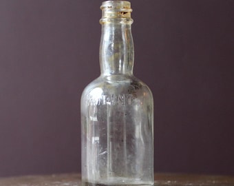 Tiny Vintage Glass Bottle, Old 1/10th Pint Bottle, Real Antique Glass Bottle for Curiosity Cabinet, Cute Small Glass Bottle for Bud Vase