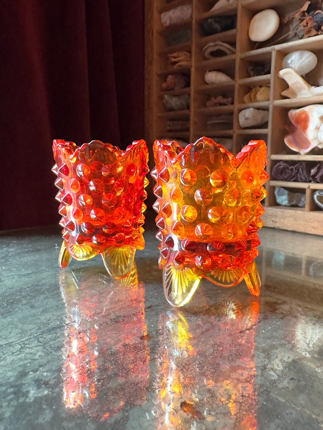 Vintage Fenton Glass Toothpick Holders Set or Separate / Hobnail