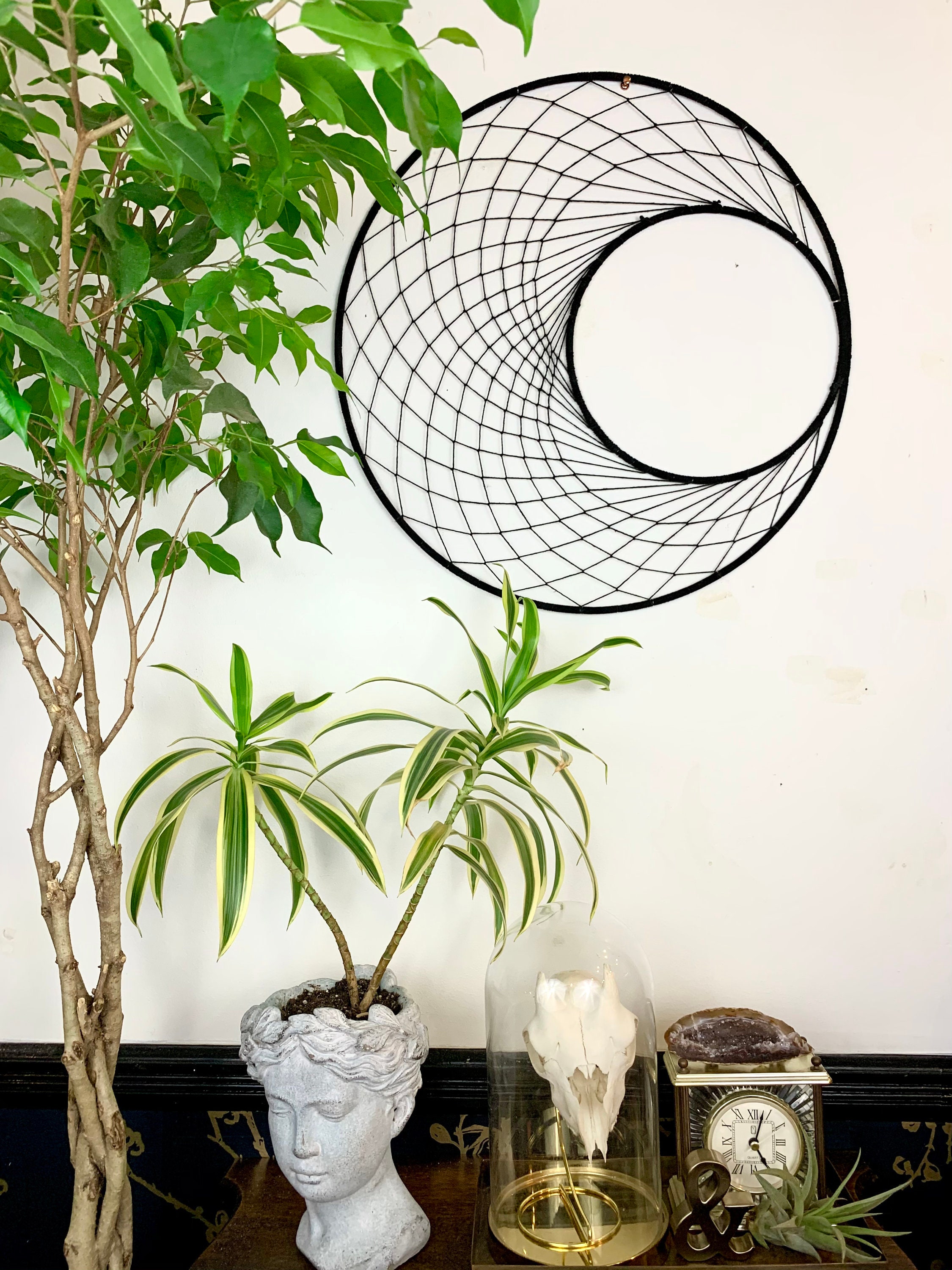 Download Crescent Moon Dreamcatcher Four Sizes 126 Color Combinations Boho Celestial Art Wall Decor Moon Shaped Lunar Dream Catcher