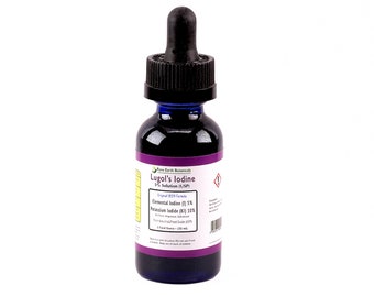 5% Lugol’s Solution of Iodine Maximum Strength Made in USA Rare Earth BOTANICALS™ Vintage Style Glass Bottle WHO Listed (One ounce bottle)
