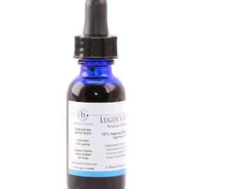 1 oz 15% Lugol's Solution of Iodine Maximum Strength High Purity Glass Bottle 1 oz w/ Precision Glass Dropper Safety Cap Top Rated Brand