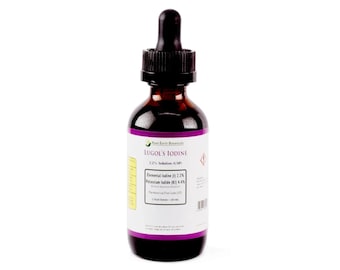 Authentic Lugol's Solution of Iodine 2.2% Glass Bottle/Dropper • Rare Earth BOTANICALS™ High Purity •WHO LISTED •2oz, 4oz, 6oz
