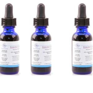 TRIO PACK 3 oz 15% Lugol's Solution of Iodine Maximum Strength 3 Glass Bottles WHO Listed (Three one ounce glass bottles =3oz Total)