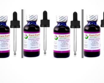 6oz 5% Authentic Lugol's Solution of Iodine Maximum Strength - SIX Vintage Style Glass Bottles 1oz Each x6 Rare Earth Botanicals™ WHO LISTED