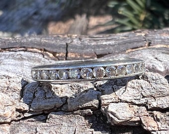 Art Deco Platinum Diamond Eternity Band, Size 5