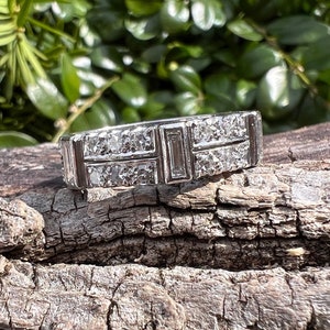 Aliança de diamante em platina, aliança de diamante, eternidade de diamante, aliança de diamante tamanho 8 3/4