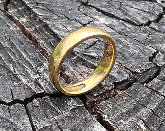 Victorian Gold Band, 18K Gold Band, Wide Gold Band, Gold Stacking Band, Gold Band Size 6