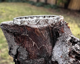 Art Deco Band, Diamond Eternity Band,  Deco Eternity Band, Stacking Ring, Stacking Band