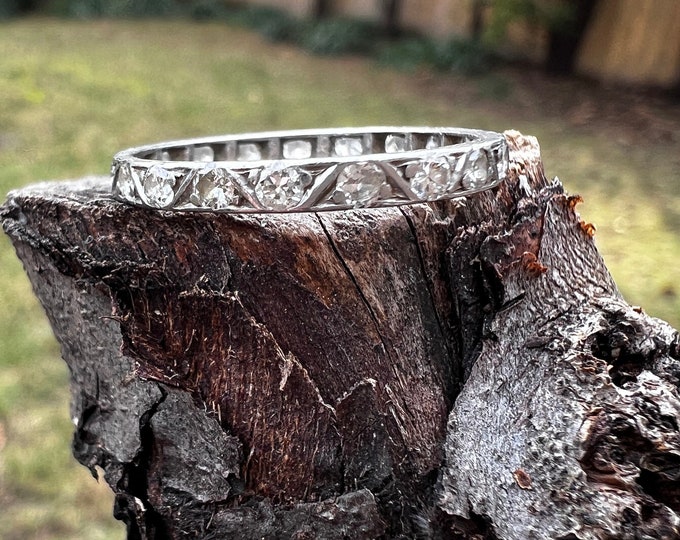Art Deco Band, Diamond Eternity Band,  Deco Eternity Band, Stacking Ring, Stacking Band