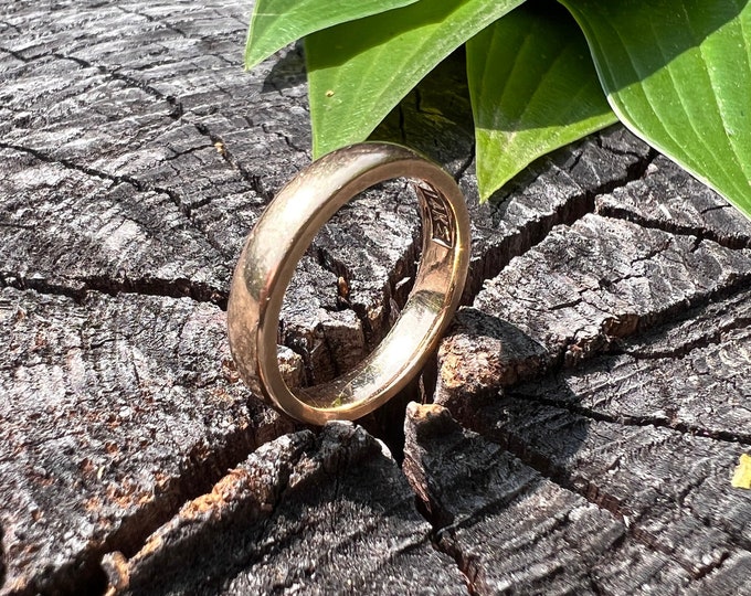 14K Gold Band, Yellow Gold Band, Thin Gold Band, Gold Stacking Band, Gold Band Size 5.5
