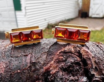 Citrine Cufflinks, Madeira Citrine Cufflinks, Gold and Citrine Cufflinks