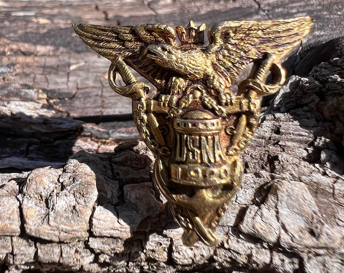 USNA Antique Pin, US Navy Pin, Deco Naval Pin, Naval Pin, Gold Naval Pin, Eagle Pin