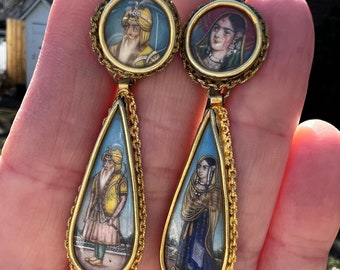 Victorian Portrait Earrings, Victorian Dangle Earrings, Cameo Earrings