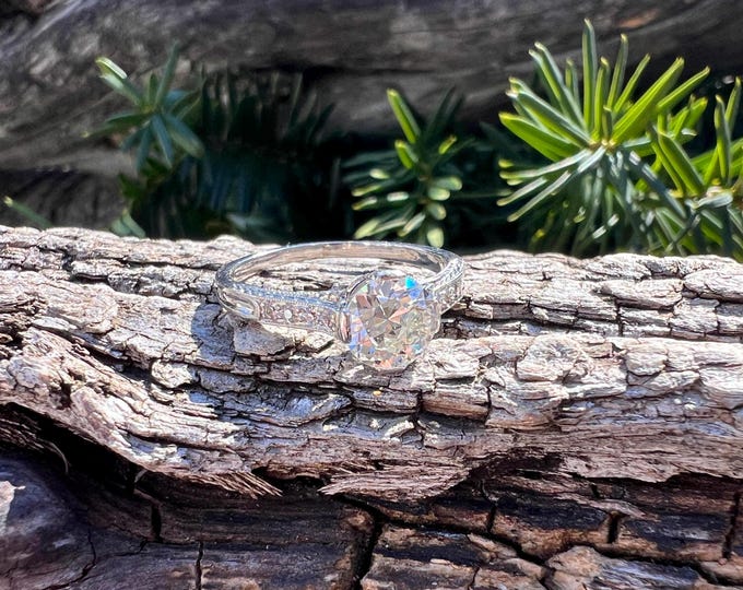 Art Deco Engagement Ring, Art Deco Ring, Minimalist Ring, Alternative Ring Old European Cut, Conflict Free Diamond