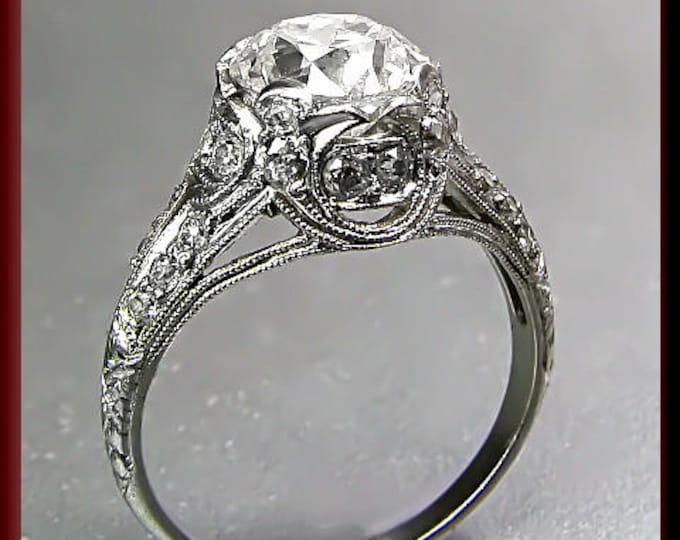 Art Deco Engagement Ring Antique Engagement Ring Alternative Engagement Ring Filigree Engagement Ring Platinum Ring Minimalist Ring For Her