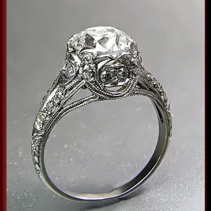 Art Deco Engagement Ring Antique Engagement Ring Alternative Engagement Ring Filigree Engagement Ring Platinum Ring Minimalist Ring For Her image 1