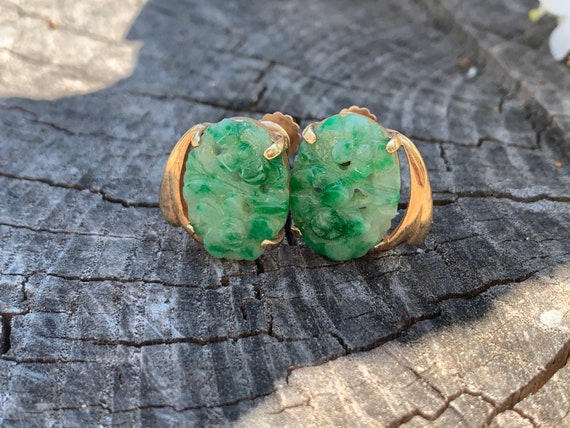 Handcrafted Green Jade Earrings Jewelry Gift  Indeasiasrijan