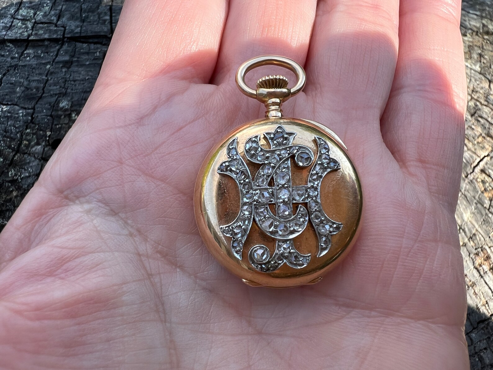 Victorian Pocket Watch Rose Cut Diamond Watch Diamond Pocket Etsy