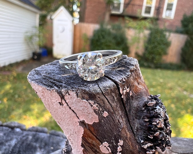Art Deco Engagement Ring, Art Deco Ring, Minimalist Ring, Alternative Ring Old European Cut, Conflict Free Diamond