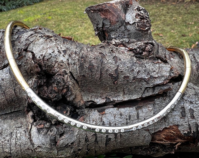 Gold Diamond Choker, Omega Choker, Omega Diamond Necklace, Omega Necklace