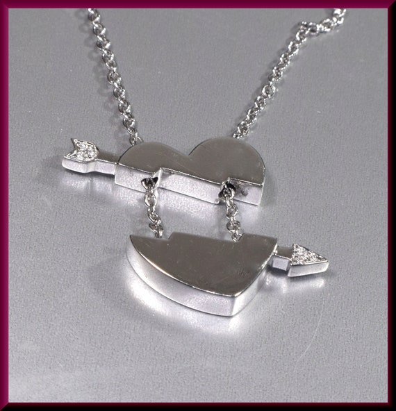 Diamond Heart Heart Necklace Diamond Necklace Dia… - image 2