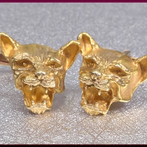 Jaguar Cufflinks Gold Cufflinks Animal Cufflinks  Wedding Cufflinks Men&#39;s Cufflinks Unique Cufflinks Grooms Gift for Him Anniversary Gift
