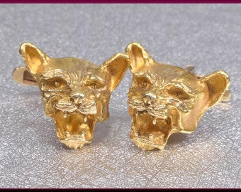 Jaguar Cufflinks Gold Cufflinks Animal Cufflinks  Wedding Cufflinks Men's Cufflinks Unique Cufflinks Grooms Gift for Him Anniversary Gift