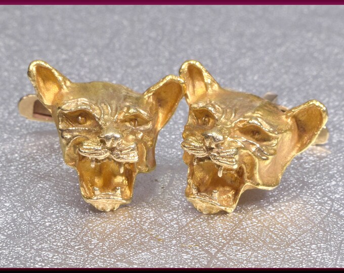 Jaguar Cufflinks Gold Cufflinks Animal Cufflinks  Wedding Cufflinks Men's Cufflinks Unique Cufflinks Grooms Gift for Him Anniversary Gift