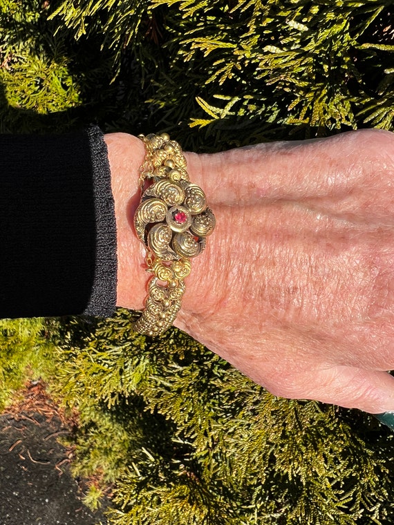 Gold Victorian Bracelet, Victorian Ruby Bracelet,… - image 10