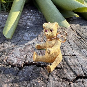 Vintage Fully Articulated Silver and Gold Tone Teddy Bear