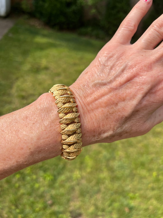 Wide Gold Bangle, 18K Gold Bangle - image 10