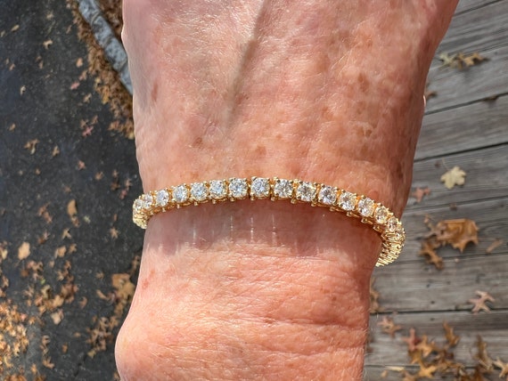 Diamond Tennis Bracelet Vintage Line Bracelet Diamond Line Etsy